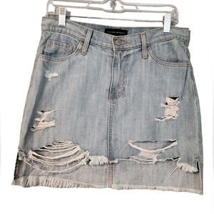 Flying Monkey Womens  Light Wash Denim Distressed Skirt Size 28